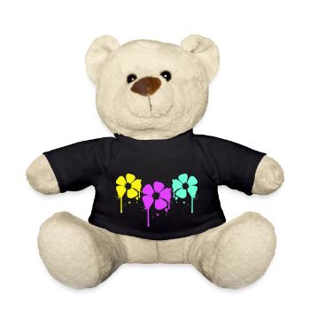 Flowers Cool Graffiti Drop Spray Spring Summer - Teddy Bear - black - Front
