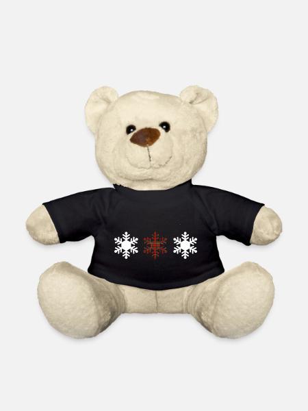 Tartan Snowflake - Teddy Bear - black