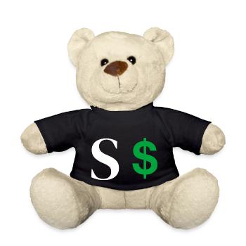 Lettre s dollar - Nounours - noir - Devant