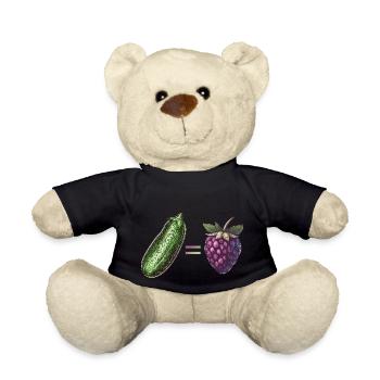 Cucumber = berry | Cucumbers are berries | Vintage - Teddy Bear - black - Front