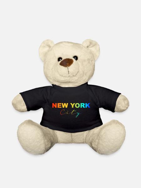 New York City Rainbow - Teddy Bear - black