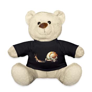 Snail with caravan – Slow Travel as art - Teddy Bear - black - Front