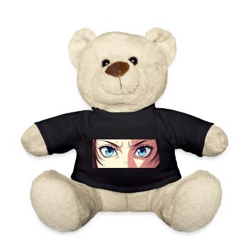 Anime Eyes Blue Iris Manga Fan - Teddy Bear - black - Front