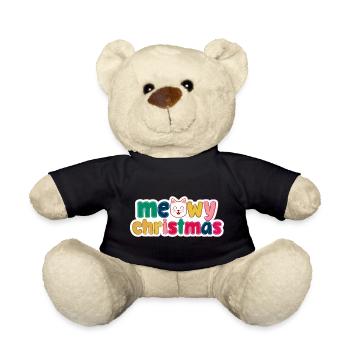 Cat Christmas - Meowy Christmas - Teddy Bear - black - Front