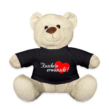 Cuddling Desired - White Red - Teddy Bear - black - Front