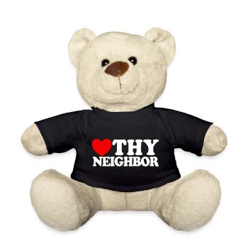 Liebe deinen Nächsten – Christlicher Glaube –Jesus - Teddy - Schwarz - Vorne