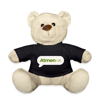 Atmen hilft – Achtsamkeitsspruch in Moosgrün - Teddy - Schwarz - Vorne