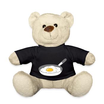 bratpfanne spiegelei kochen braten essen ei eigelb - Teddy - Schwarz - Vorne