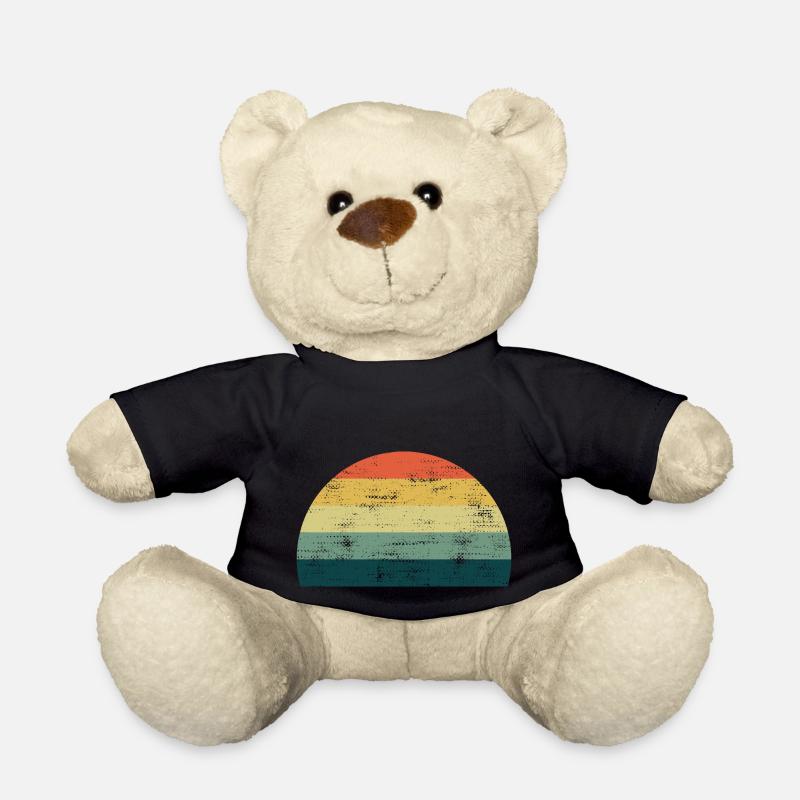 Retro Sonne Sunset Regenbogen Farben Vorlage - Teddy - Schwarz