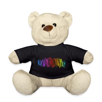 Abstract Lines Design 12 - Teddy Bear - black - Front