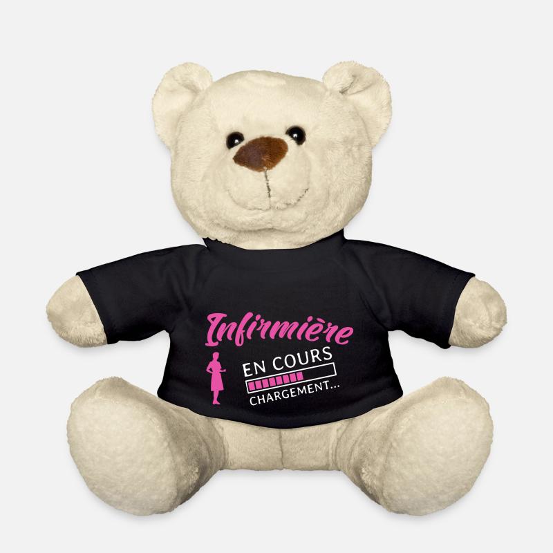 Tshirt Infirmière , Infirmière en cours - Nounours - noir
