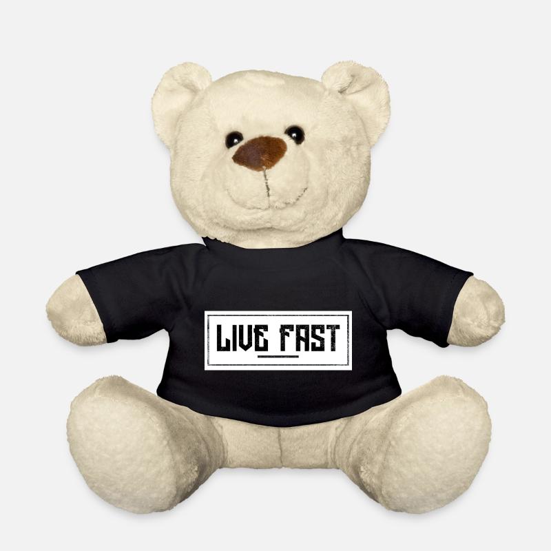 Live Fast Schriftzug - Teddy - Schwarz