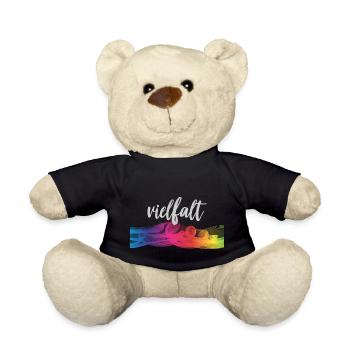 Regenbogen Akzeptanz Toleranz Gleichberechtigung - Teddy - Schwarz - Vorne