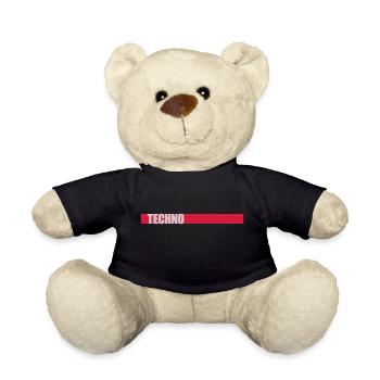 Techno Musik Logo - Teddy - Schwarz - Vorne