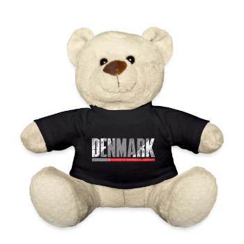Denmark Distressed Typography - Teddy Bear - black - Front