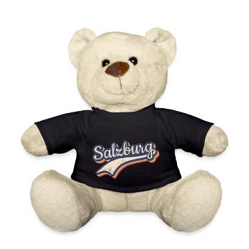Österreich Salzburg Vintage Retro Typografie - Teddy - Schwarz - Vorne