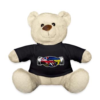 Ich stehe mit der Ukraine UK Britische Flagge - Teddy - Schwarz - Vorne