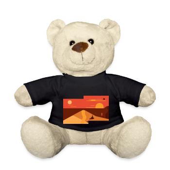 Modern Mars - abstract painting of an AI - Teddy Bear - black - Front