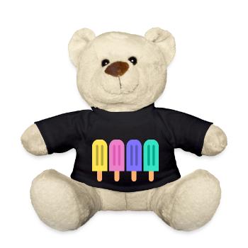 Colourful ice-cream - Teddy Bear - black - Front