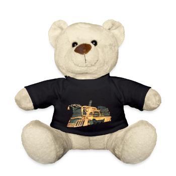 Steampunk steam locomotive - Teddy Bear - black - Front
