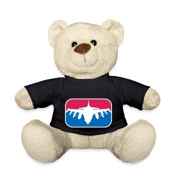 Kampfjet Luftwaffe Soldat Bundeswehr Geschenk - Teddy - Schwarz - Vorne