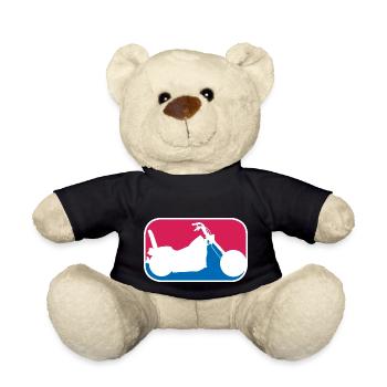 Chopper american Motorrad Highway Biker Geschenk - Teddy - Schwarz - Vorne