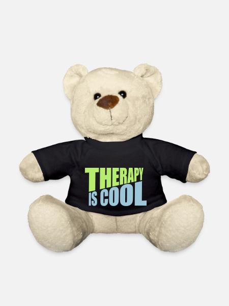 therapy is cool Quote - Teddy Bear - black