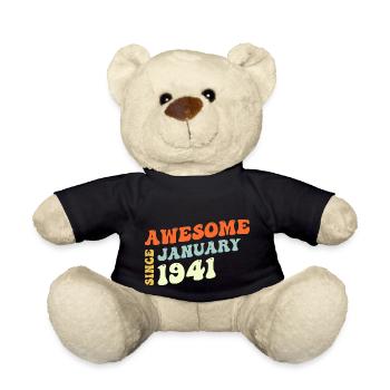 Groovy 82 ans Génial depuis janvier 1941 - Nounours - noir - Devant
