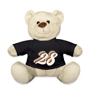 28ème anniversaire vintage - Nounours - noir - Devant