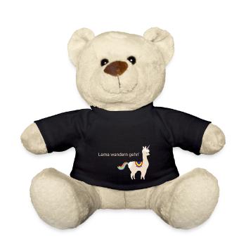 Lama wandern gehen Einhorn - Teddy - Schwarz - Vorne