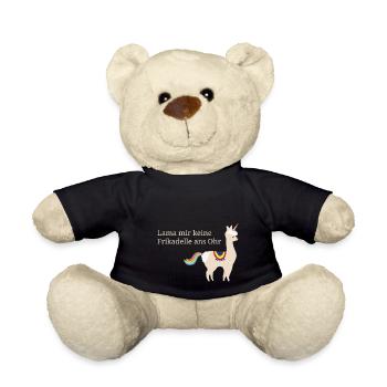 Lama Einhorn mit coolem Spruch - Teddy - Schwarz - Vorne