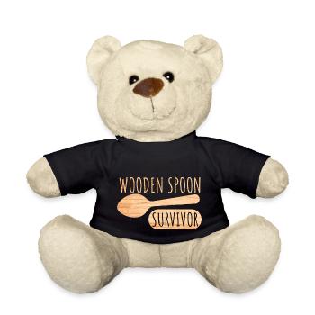 Wooden Spoon Survivor - Teddy Bear - black - Front