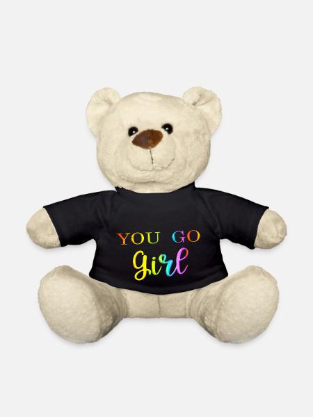 du gehst girl power frauen mädchen feminismus zitate frau - Teddy - Schwarz