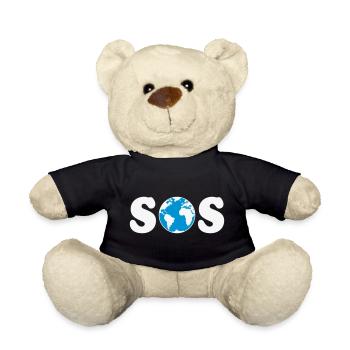 SOS – Earth Day / Climate Change (W / 2C / SVG) - Teddy Bear - black - Front