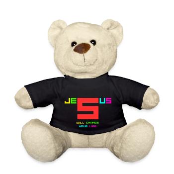 Jesus will change your life2 - Teddy Bear - black - Front