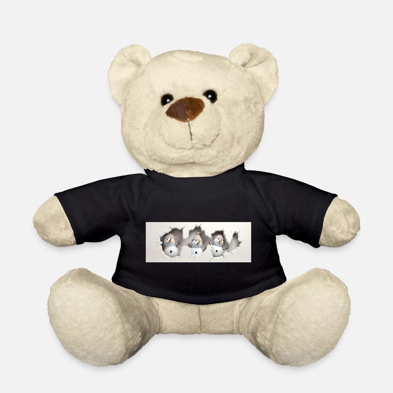 Bonhomme de neige 3D - Nounours - noir