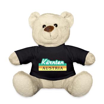 Carinthia Austria Flag Coat of Arms Mountains - Teddy Bear - black - Front