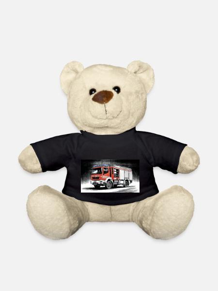 Camion de pompiers - Nounours - noir