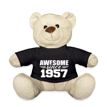 Né en 1957 Vintage Cadeau Anniversaire Rétro 1957 - Nounours - noir - Devant