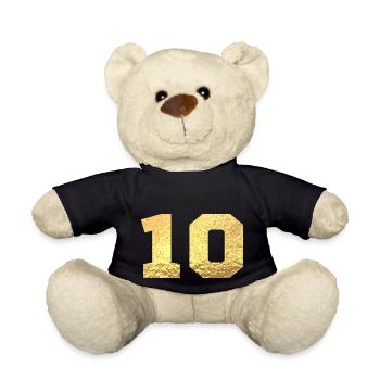 Nummer 10 Gold Glitter - 10-jähriges Jubiläum - Teddy - Schwarz - Vorne