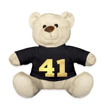 Nummer 41 Gold Glitter - 41. Jahrestag - Teddy - Schwarz - Vorne