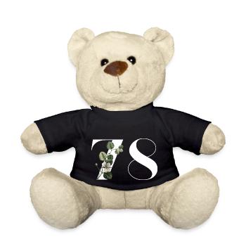 Nummer 78 Blumengrün - 78. Blumengeburtstag - Teddy - Schwarz - Vorne