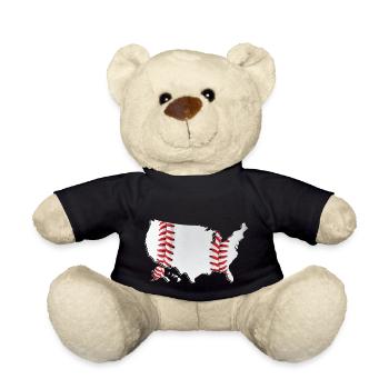 United States | real baseball | Map - Teddy Bear - black - Front
