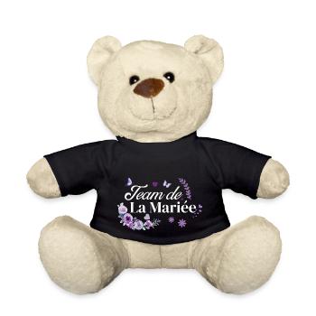 Lila Blumen Braut Team - Teddy - Schwarz - Vorne