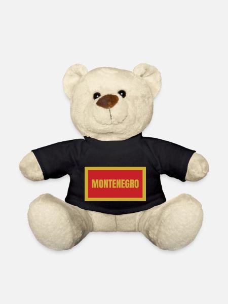 Montenegro Flag - Teddy Bear - black