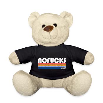Retro Rainbow Gradient T-Shirt Design - Teddy Bear - black - Front
