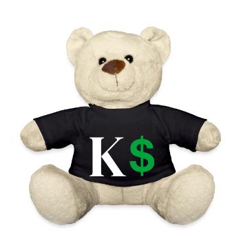 Lettre k dollar - Nounours - noir - Devant