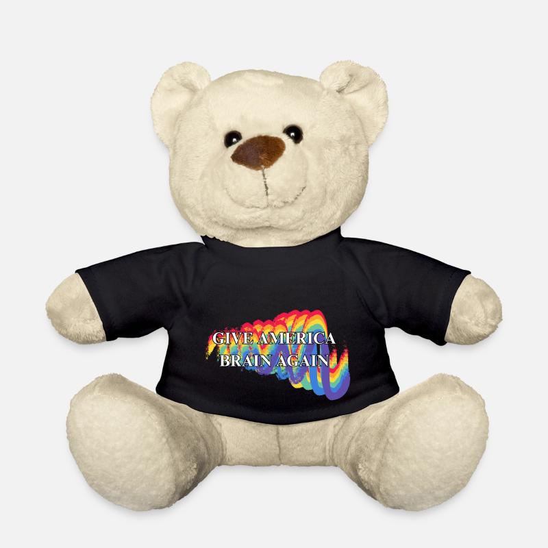 Give America Brain Again Rainbow LGBTQ - Teddy - Schwarz