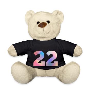 Colorful Number 22 - Teddy Bear - black - Front