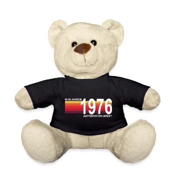 Retro 50 Geburtstag Jahrgang 1976 Perfektion - Teddy - Schwarz - Vorne